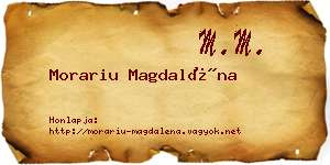 Morariu Magdaléna névjegykártya